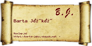 Barta Jákó névjegykártya